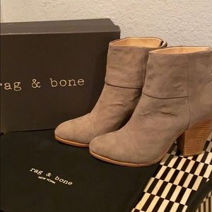 Rag and Bone Gray/taupe Suede Booties